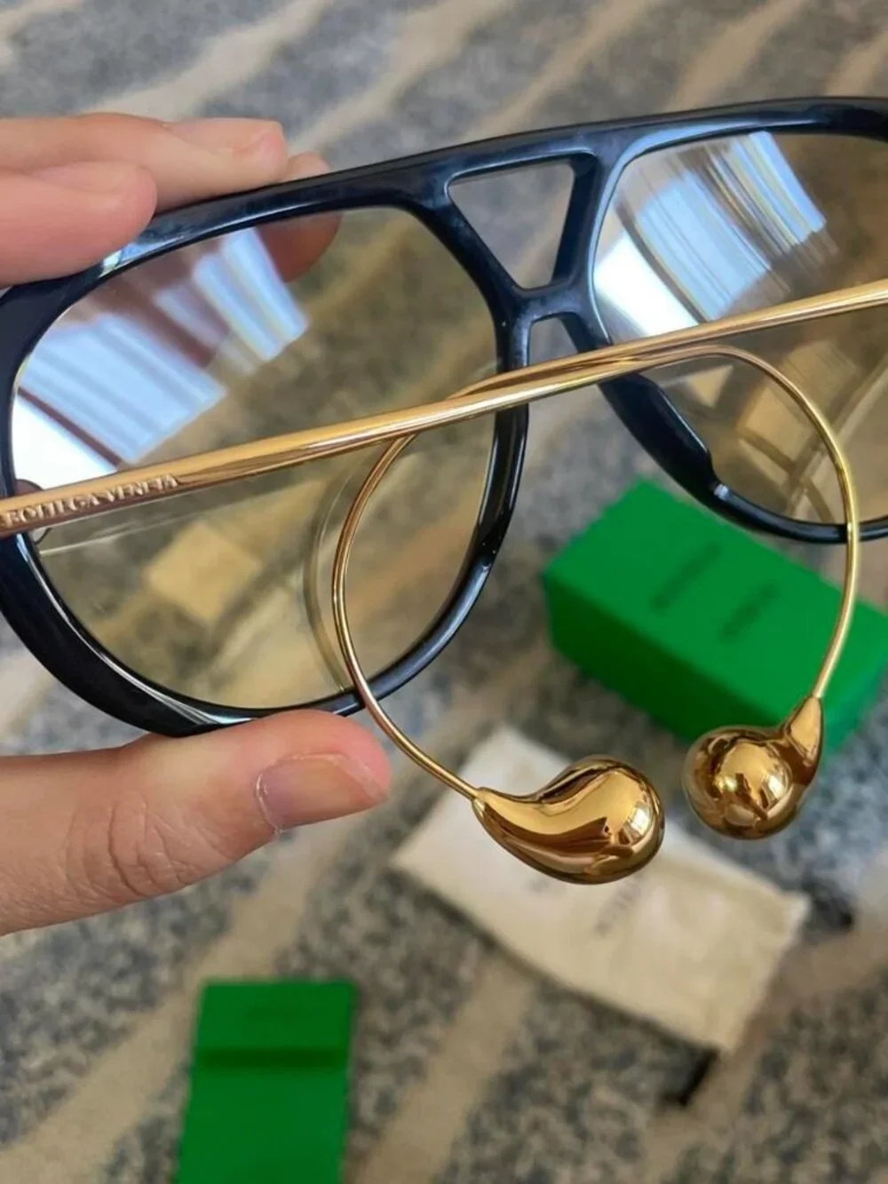 Bottega Veneta drop aviator sunglasses